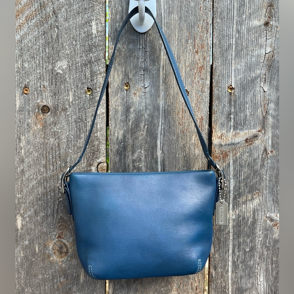 Vintage Coach Legacy Mini Duffle bag Blue Leather - Picture 2 of 10